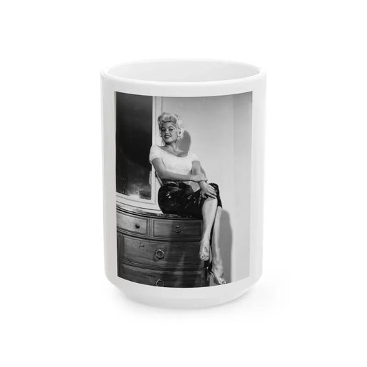 Jayne Mansfield #233 (Vintage Female Icon) White Coffee Mug 15oz - Go Mug Yourself