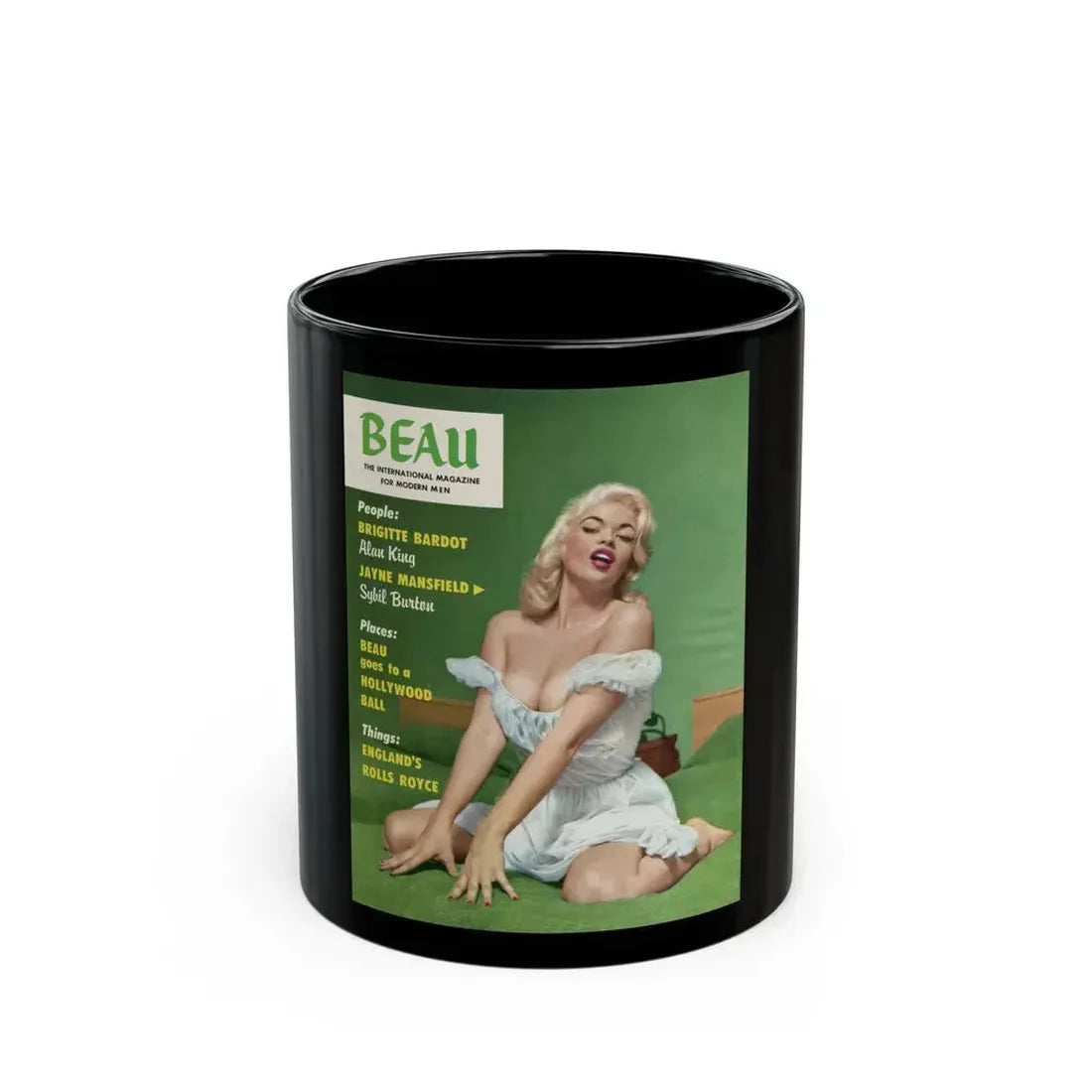 Jayne Mansfield #237 - Mag. Cover (Vintage Female Icon) Black Coffee Mug 11oz - Go Mug Yourself