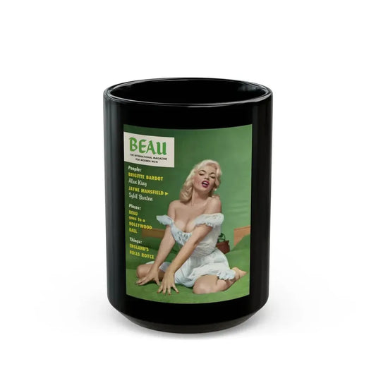 Jayne Mansfield #237 - Mag. Cover (Vintage Female Icon) Black Coffee Mug 15oz - Go Mug Yourself