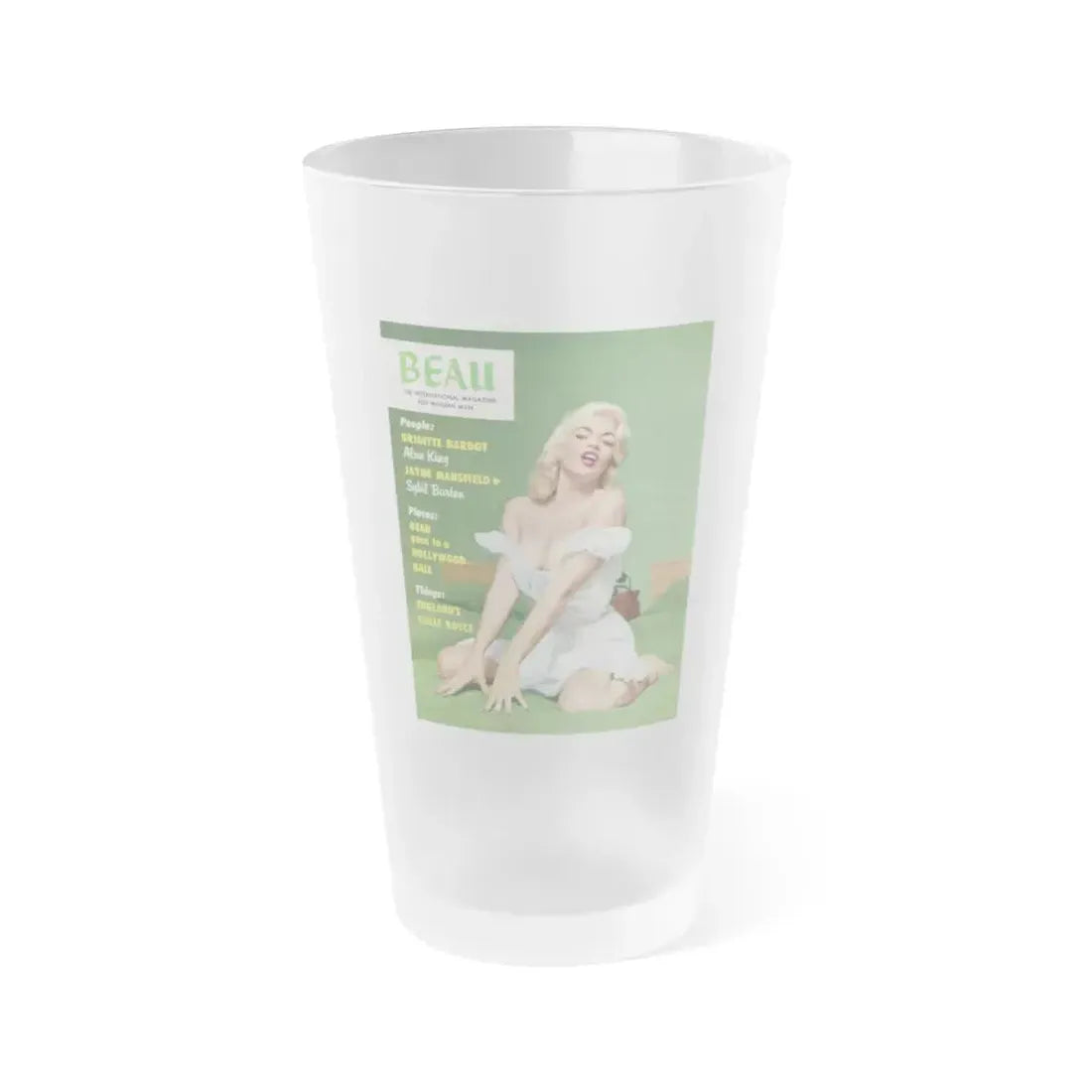 Jayne Mansfield #237 - Mag. Cover (Vintage Female Icon) Frosted Pint Glass 16oz 16oz Frosted - Go Mug Yourself