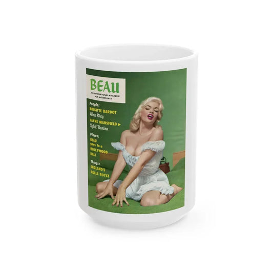 Jayne Mansfield #237 - Mag. Cover (Vintage Female Icon) White Coffee Mug 15oz - Go Mug Yourself