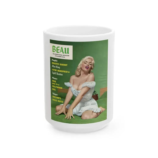 Jayne Mansfield #237 - Mag. Cover (Vintage Female Icon) White Coffee Mug 15oz - Go Mug Yourself