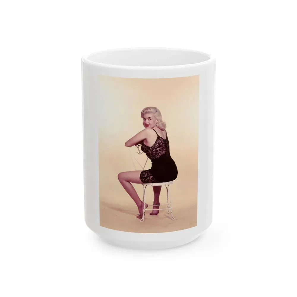 Jayne Mansfield #239 (Vintage Female Icon) White Coffee Mug 15oz - Go Mug Yourself