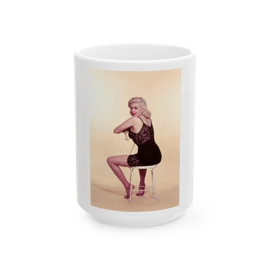 Jayne Mansfield #239 (Vintage Female Icon) White Coffee Mug 15oz - Go Mug Yourself