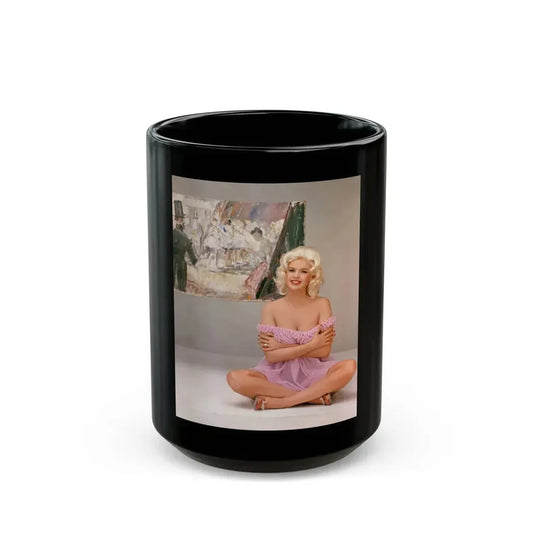 Jayne Mansfield #240 (Vintage Female Icon) Black Coffee Mug 15oz - Go Mug Yourself