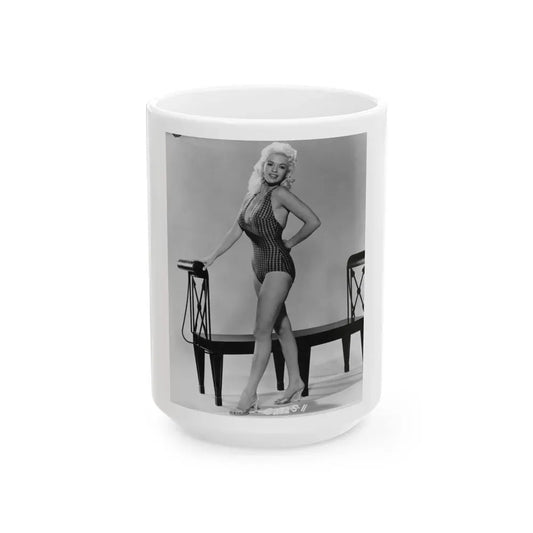 Jayne Mansfield #244 (Vintage Female Icon) White Coffee Mug 15oz - Go Mug Yourself
