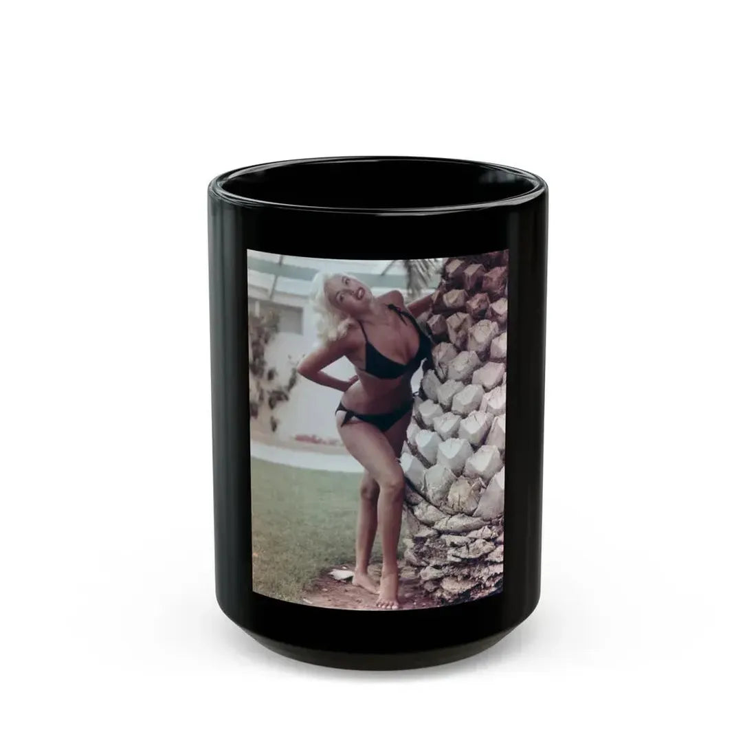 Jayne Mansfield #250 (Vintage Female Icon) Black Coffee Mug 15oz - Go Mug Yourself