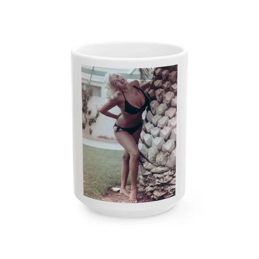Jayne Mansfield #250 (Vintage Female Icon) White Coffee Mug 15oz - Go Mug Yourself