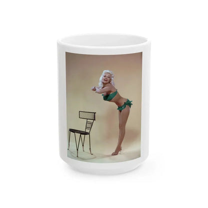 Jayne Mansfield #259 (Vintage Female Icon) White Coffee Mug 15oz - Go Mug Yourself