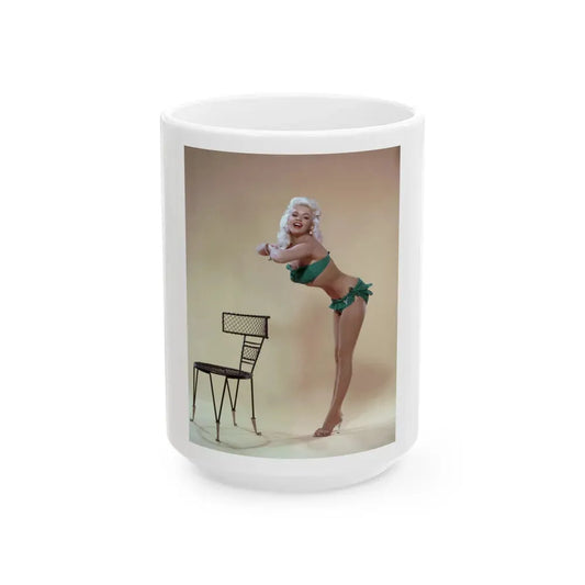 Jayne Mansfield #259 (Vintage Female Icon) White Coffee Mug 15oz - Go Mug Yourself