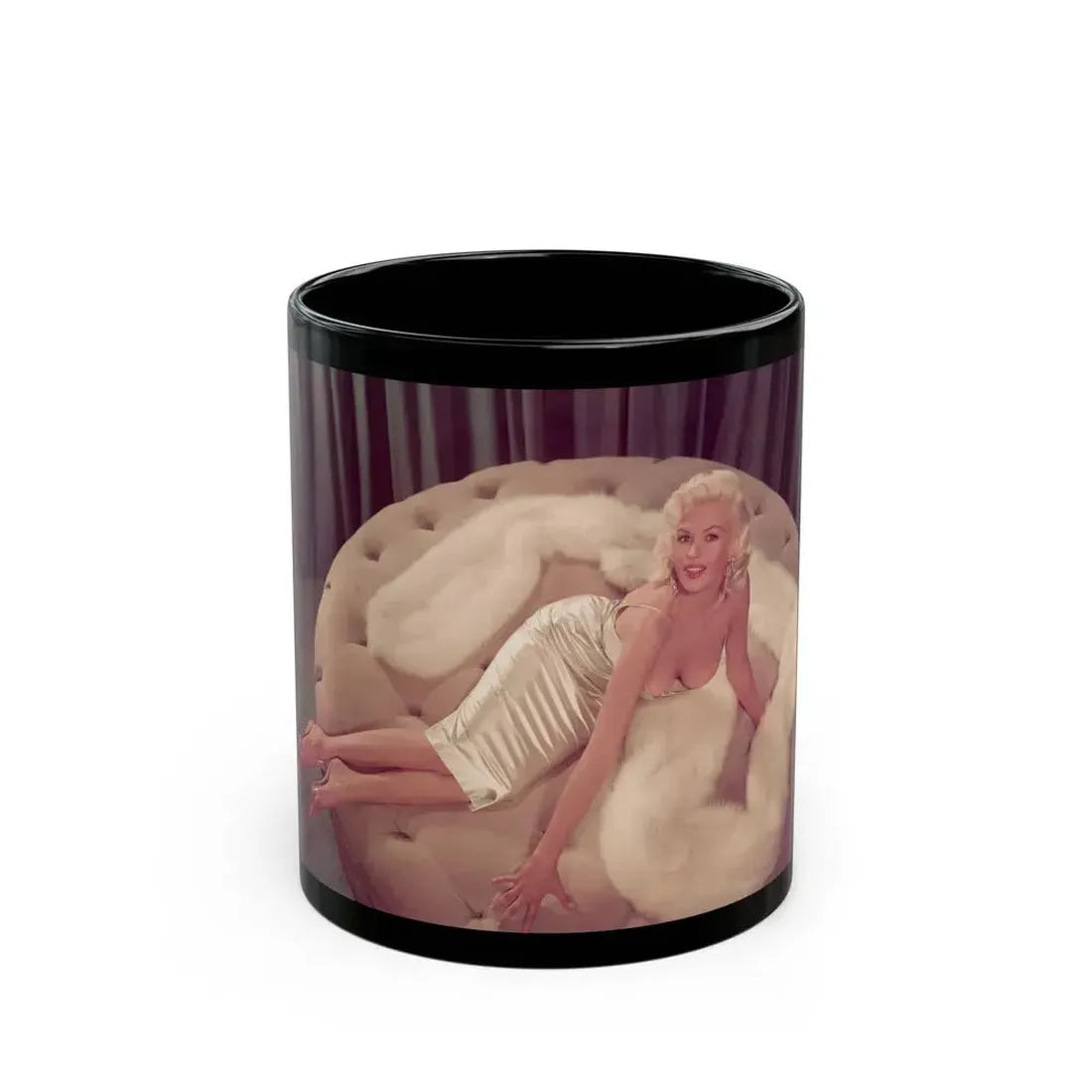 Jayne Mansfield #262 (Vintage Female Icon) Black Coffee Mug 11oz - Go Mug Yourself