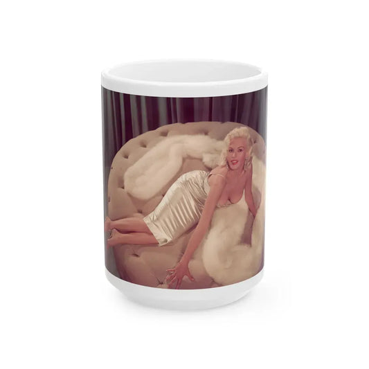 Jayne Mansfield #262 (Vintage Female Icon) White Coffee Mug 15oz - Go Mug Yourself