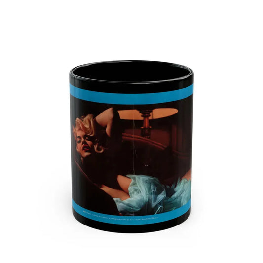 Jayne Mansfield #272 - Pages 5 & 6 of 6 with a 2 Page Color Centerfold Photo & Caption from Jem Magazine May '57 (Vintage Female Icon) Black Coffee Mug 11oz - Go Mug Yourself