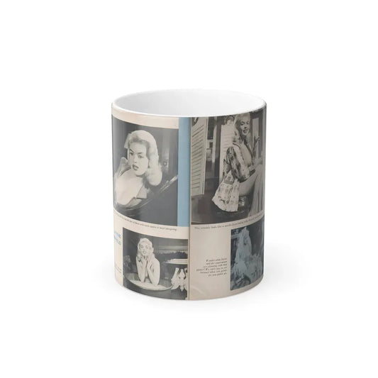 Jayne Mansfield #275 - Pages 3 & 4 of 4 with, 4 B&W Photos from Jem Magazine Nov. '56 (Vintage Female Icon) Color Changing Coffee Mug 11oz - Go Mug Yourself
