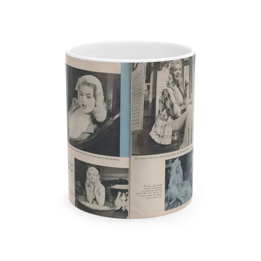 Jayne Mansfield #275 - Pages 3 & 4 of 4 with, 4 B&W Photos from Jem Magazine Nov. '56 (Vintage Female Icon) White Coffee Mug 11oz - Go Mug Yourself