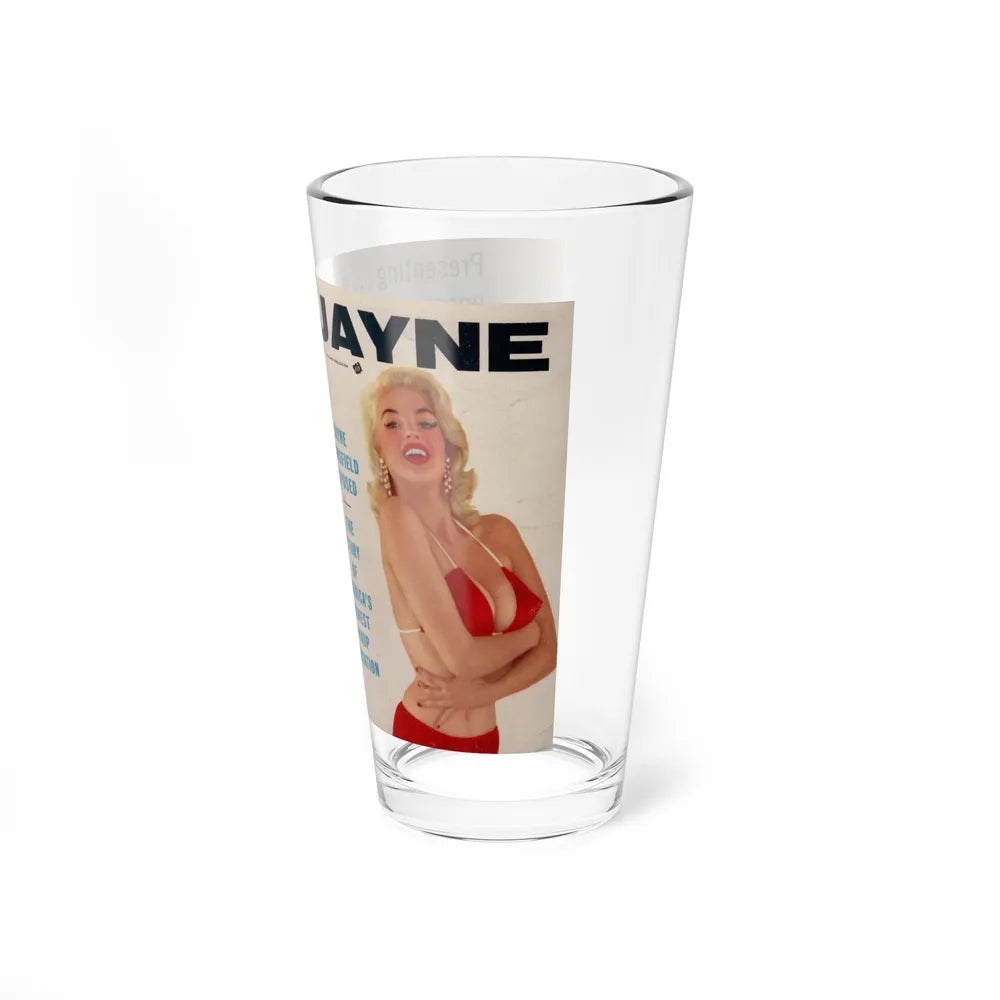 Jayne Mansfield #277 - JAYNE Pocket Magazine unfolded front & back cover with over 50 photos of her! (Vintage Female Icon) Pint Glass 16oz-Go Mug Yourself