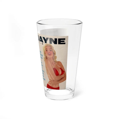 Jayne Mansfield #277 - JAYNE Pocket Magazine unfolded front & back cover with over 50 photos of her! (Vintage Female Icon) Pint Glass 16oz-Go Mug Yourself