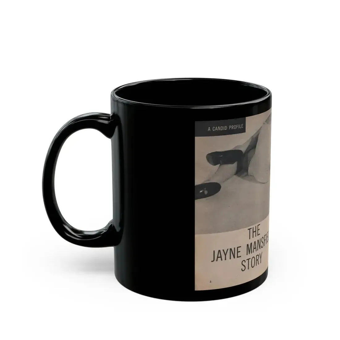 Jayne Mansfield #279 - JAYNE Pocket Magazine Pages 2 & 3 (Vintage Female Icon) Black Coffee Mug - Go Mug Yourself