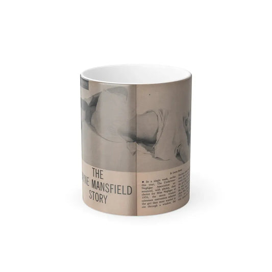 Jayne Mansfield #279 - JAYNE Pocket Magazine Pages 2 & 3 (Vintage Female Icon) Color Changing Coffee Mug 11oz - Go Mug Yourself