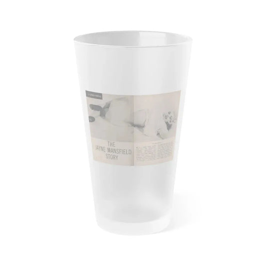 Jayne Mansfield #279 - JAYNE Pocket Magazine Pages 2 & 3 (Vintage Female Icon) Frosted Pint Glass 16oz 16oz Frosted - Go Mug Yourself
