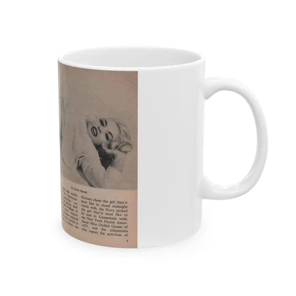 Jayne Mansfield #279 - JAYNE Pocket Magazine Pages 2 & 3 (Vintage Female Icon) White Coffee Mug - Go Mug Yourself