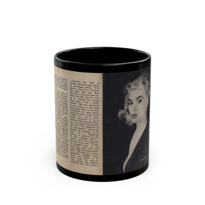 Jayne Mansfield #280 - JAYNE Pocket Magazine Pages 4 & 5 (Vintage Female Icon) Black Coffee Mug 11oz - Go Mug Yourself