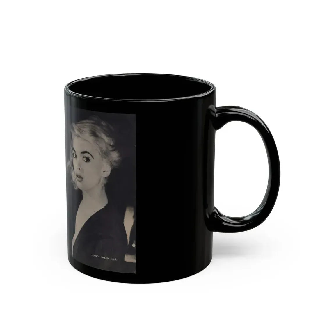 Jayne Mansfield #280 - JAYNE Pocket Magazine Pages 4 & 5 (Vintage Female Icon) Black Coffee Mug - Go Mug Yourself