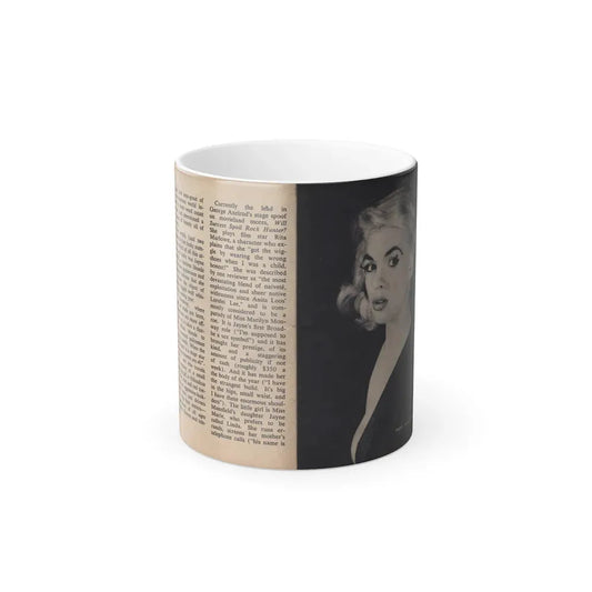 Jayne Mansfield #280 - JAYNE Pocket Magazine Pages 4 & 5 (Vintage Female Icon) Color Changing Coffee Mug 11oz - Go Mug Yourself