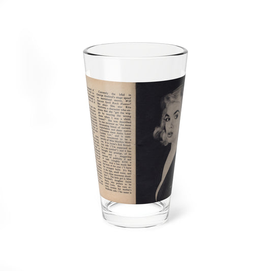 Jayne Mansfield #280 - JAYNE Pocket Magazine Pages 4 & 5 (Vintage Female Icon) Pint Glass 16oz-16oz-Go Mug Yourself