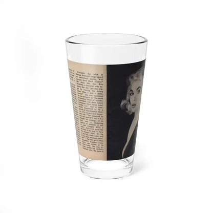 Jayne Mansfield #280 - JAYNE Pocket Magazine Pages 4 & 5 (Vintage Female Icon) Pint Glass 16oz 16oz - Go Mug Yourself