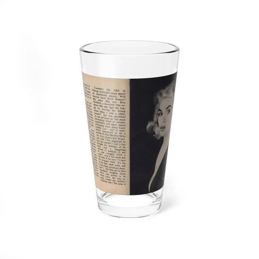 Jayne Mansfield #280 - JAYNE Pocket Magazine Pages 4 & 5 (Vintage Female Icon) Pint Glass 16oz 16oz - Go Mug Yourself