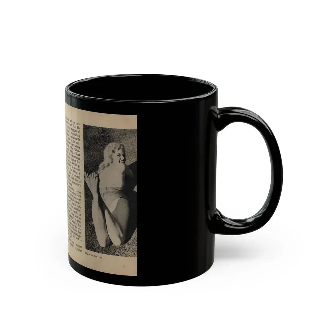 Jayne Mansfield #281 - JAYNE Pocket Magazine Pages 6 & 7 (Vintage Female Icon) Black Coffee Mug - Go Mug Yourself