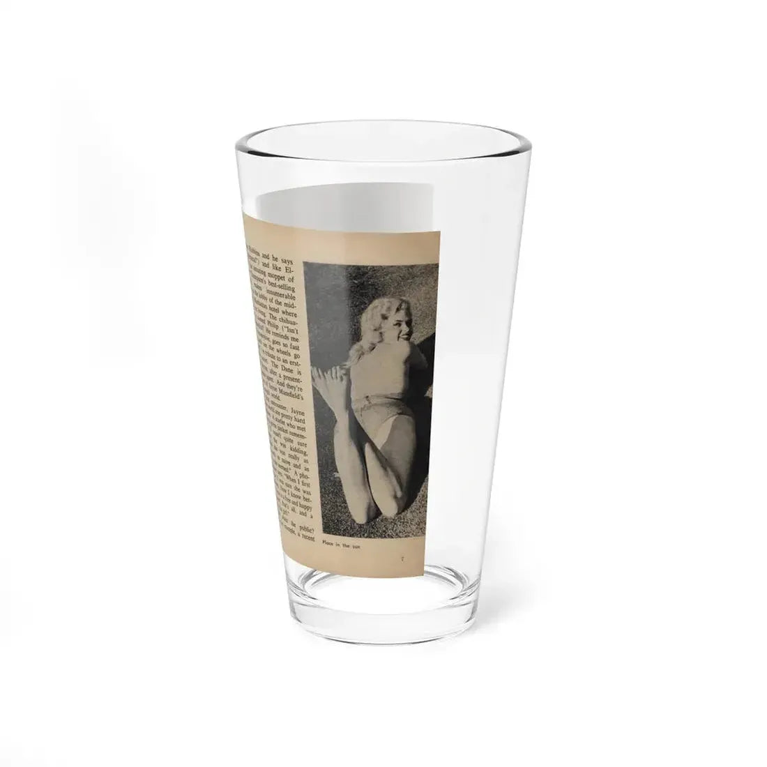 Jayne Mansfield #281 - JAYNE Pocket Magazine Pages 6 & 7 (Vintage Female Icon) Pint Glass 16oz - Go Mug Yourself