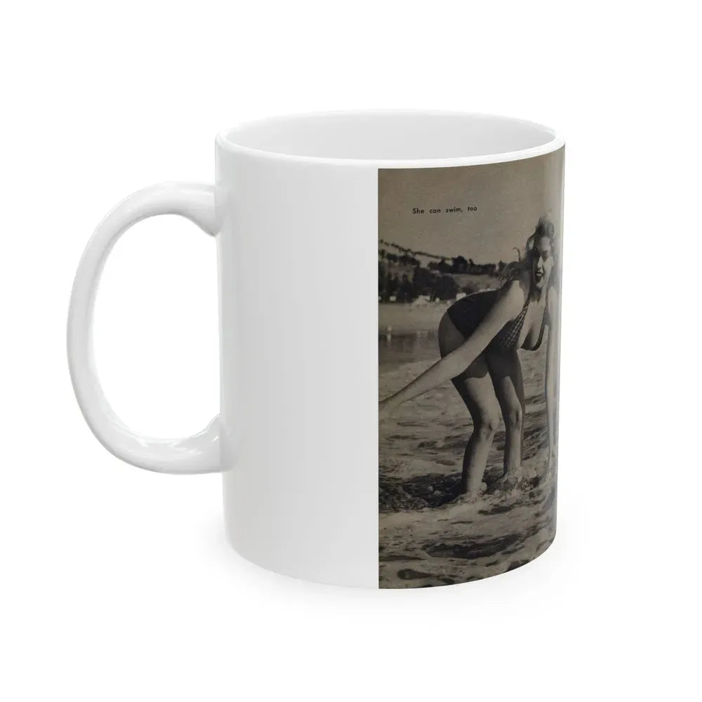 Jayne Mansfield #281 - JAYNE Pocket Magazine Pages 6 & 7 (Vintage Female Icon) White Coffee Mug - Go Mug Yourself