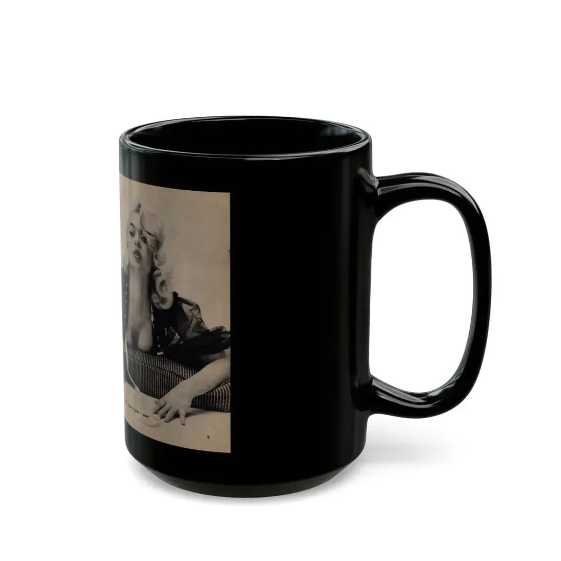 Jayne Mansfield #282 - JAYNE Pocket Magazine Pages 8 & 9 (Vintage Female Icon) Black Coffee Mug - Go Mug Yourself