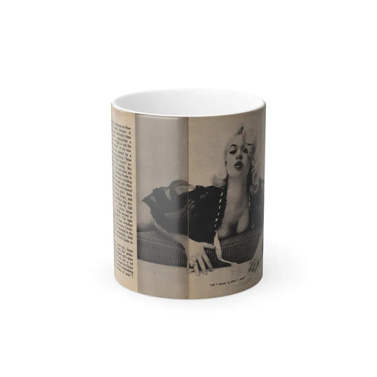 Jayne Mansfield #282 - JAYNE Pocket Magazine Pages 8 & 9 (Vintage Female Icon) Color Changing Mug 11oz 11oz - Go Mug Yourself