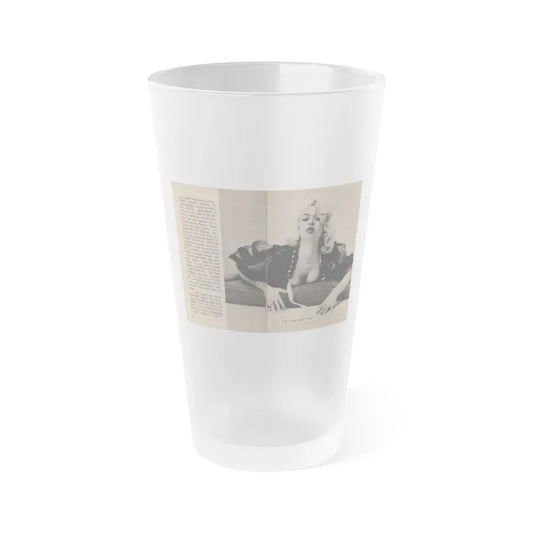 Jayne Mansfield #282 - JAYNE Pocket Magazine Pages 8 & 9 (Vintage Female Icon) Frosted Pint Glass 16oz 16oz Frosted - Go Mug Yourself