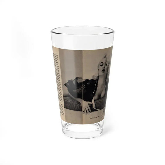 Jayne Mansfield #282 - JAYNE Pocket Magazine Pages 8 & 9 (Vintage Female Icon) Pint Glass 16oz 16oz - Go Mug Yourself
