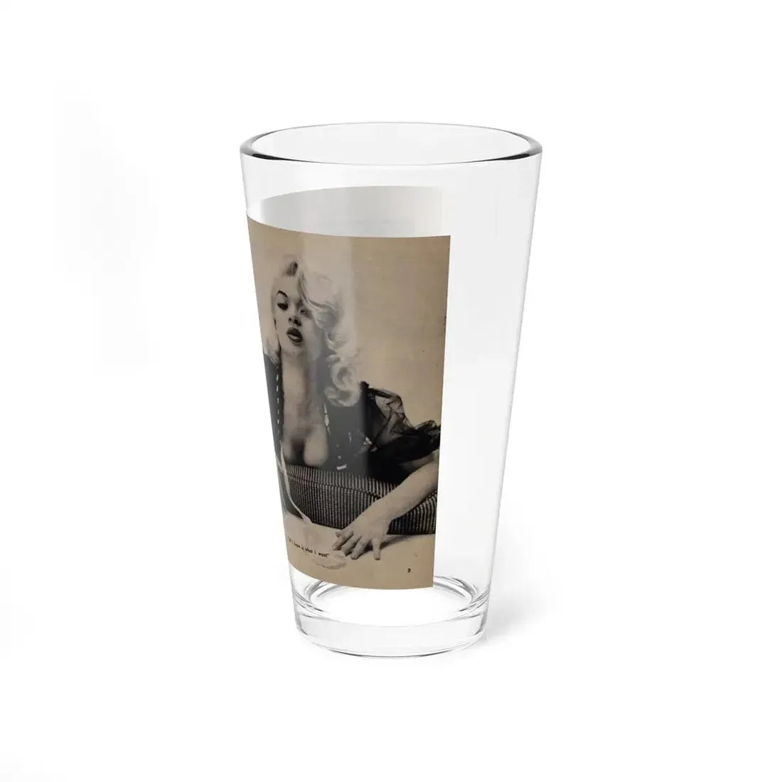 Jayne Mansfield #282 - JAYNE Pocket Magazine Pages 8 & 9 (Vintage Female Icon) Pint Glass 16oz - Go Mug Yourself
