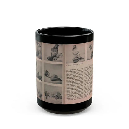 Jayne Mansfield #285 - JAYNE Pocket Magazine Pages 14 & 15 (Vintage Female Icon) Black Coffee Mug 15oz - Go Mug Yourself
