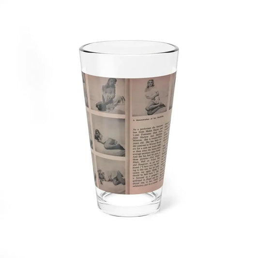 Jayne Mansfield #285 - JAYNE Pocket Magazine Pages 14 & 15 (Vintage Female Icon) Pint Glass 16oz 16oz - Go Mug Yourself