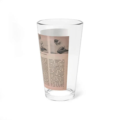 Jayne Mansfield #285 - JAYNE Pocket Magazine Pages 14 & 15 (Vintage Female Icon) Pint Glass 16oz - Go Mug Yourself
