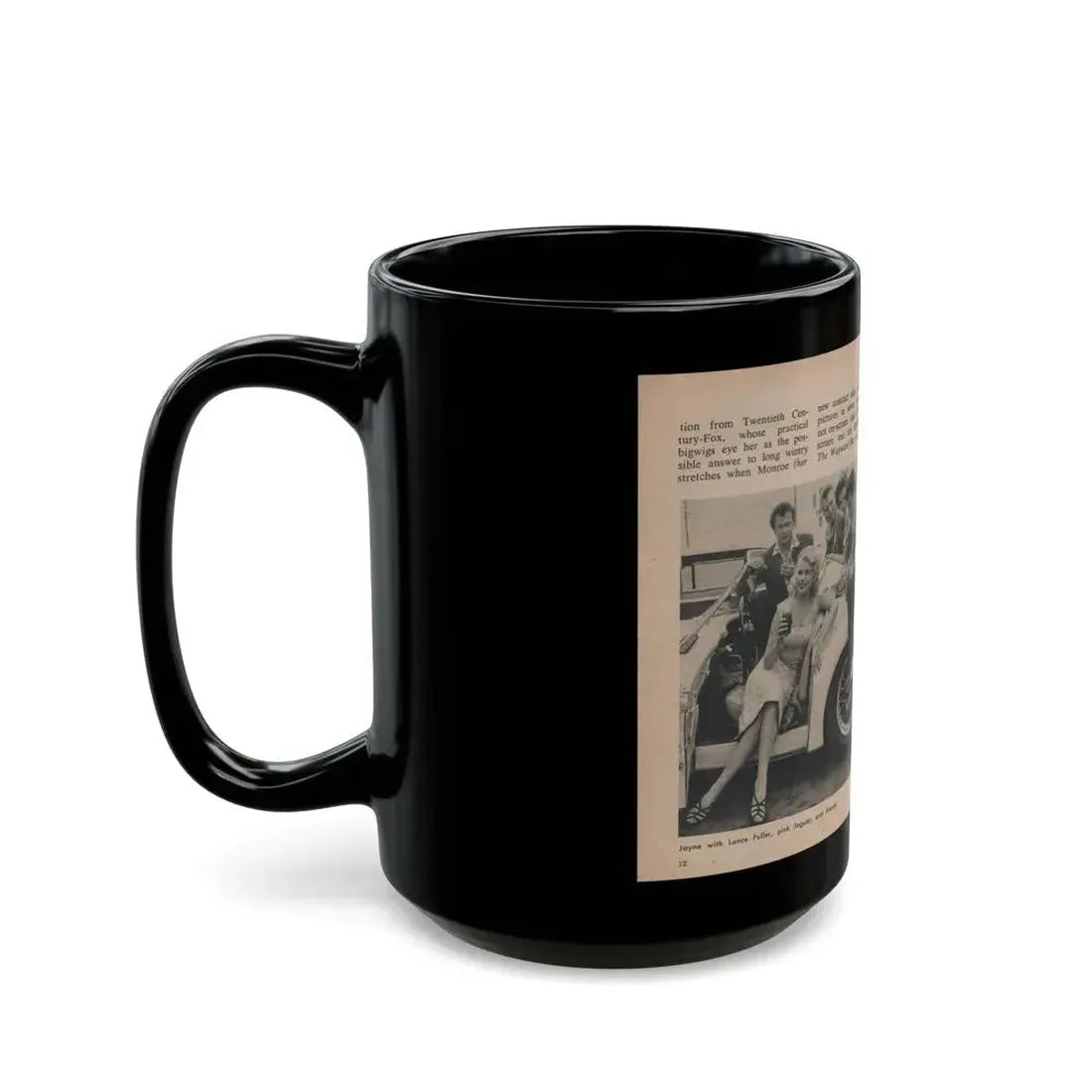 Jayne Mansfield #286 - JAYNE Pocket Magazine Pages 16 & 17 (Vintage Female Icon) Black Coffee Mug - Go Mug Yourself
