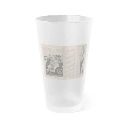 Jayne Mansfield #286 - JAYNE Pocket Magazine Pages 16 & 17 (Vintage Female Icon) Frosted Pint Glass 16oz 16oz Frosted - Go Mug Yourself