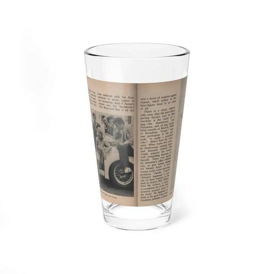Jayne Mansfield #286 - JAYNE Pocket Magazine Pages 16 & 17 (Vintage Female Icon) Pint Glass 16oz 16oz - Go Mug Yourself