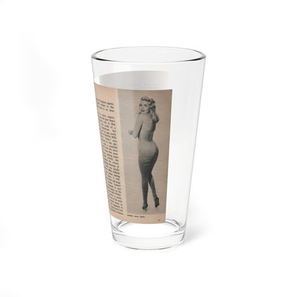 Jayne Mansfield #286 - JAYNE Pocket Magazine Pages 16 & 17 (Vintage Female Icon) Pint Glass 16oz-Go Mug Yourself