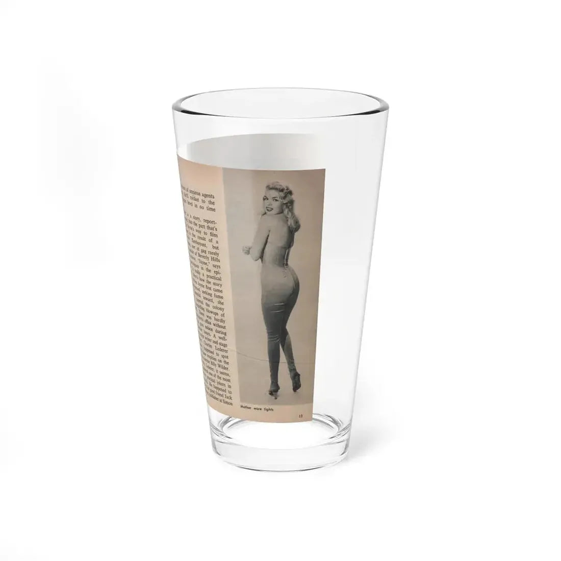 Jayne Mansfield #286 - JAYNE Pocket Magazine Pages 16 & 17 (Vintage Female Icon) Pint Glass 16oz - Go Mug Yourself