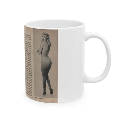 Jayne Mansfield #286 - JAYNE Pocket Magazine Pages 16 & 17 (Vintage Female Icon) White Coffee Mug - Go Mug Yourself
