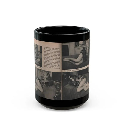 Jayne Mansfield #287 - JAYNE Pocket Magazine Pages 18 & 19 (Vintage Female Icon) Black Coffee Mug 15oz - Go Mug Yourself