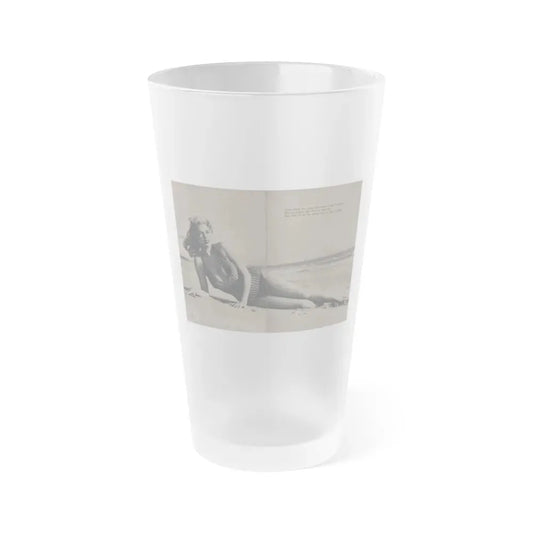 Jayne Mansfield #288 - JAYNE Pocket Magazine Pages 20 & 21 (Vintage Female Icon) Frosted Pint Glass 16oz 16oz Frosted - Go Mug Yourself